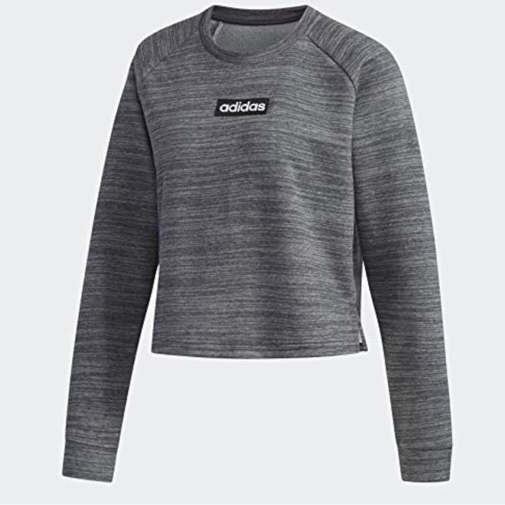 Adidas Essentials French Terry Sweatshirt Medium Womens Gray Relaxed Pullover